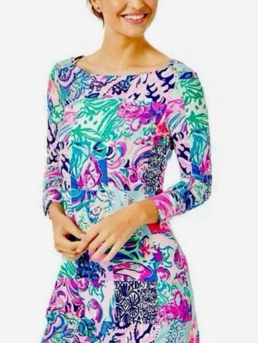 Lilly Pulitzer patchwork Long-Sleeve dress